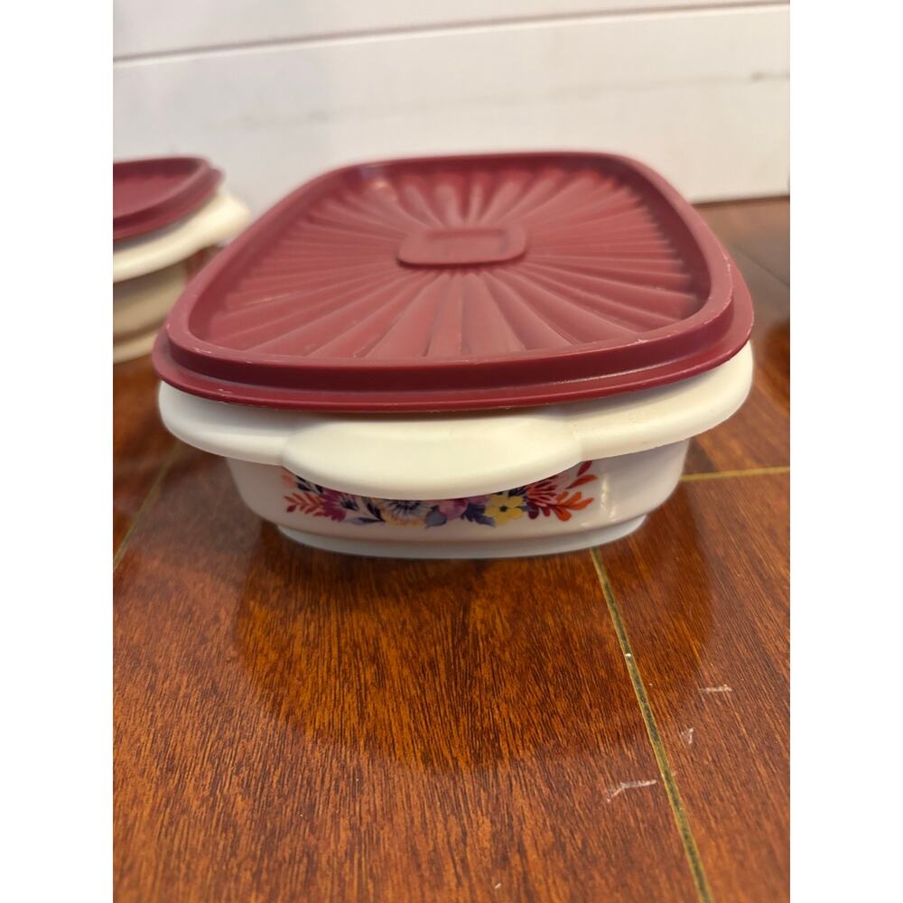The Pioneer Woman Set of 5 Plastic Food Containers W Lids BPA Free Floral Red - Picture 5 of 12